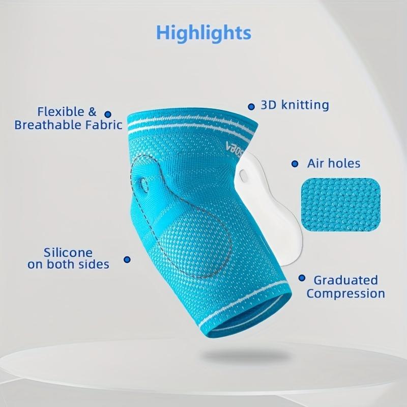 1pc Men Women Elastic Breathable Unisex Elbow Support Arm Sleeves with Gel Pads, Ergonomic Design & Air Holes
