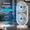HOMEFISH New Dual Head Desktop Fan USB Rechargeable Adjustable Fan for Household Outdoor High Wind Air Circulation Fan