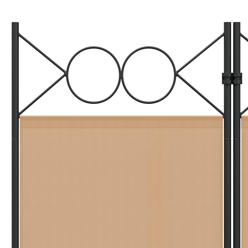 3 Panel Room Divider Beige 120 X 200 Cm Fabric
