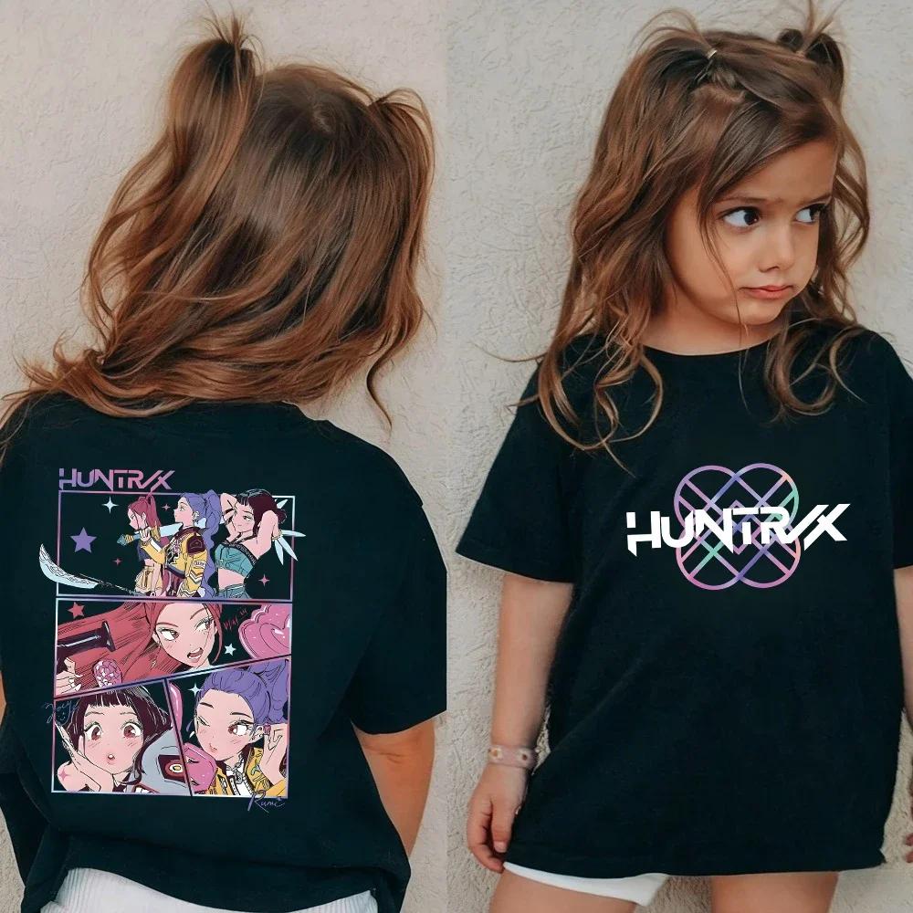 Kpop Lovci démonů Dětské tričko s krátkým rukávem Saja Chlapecké Kdis Tričko Roztomilé Kpop Lovci démonů Harajuku Tričko pro chlapce dívky