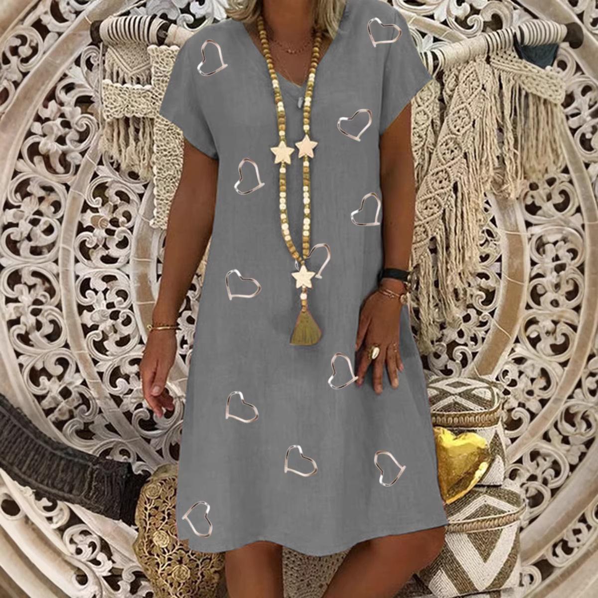 

V-neck new dress long fashion loose women s clothing S