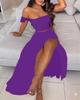 European & American Summer French Bohemian Print Midi Dress Set for Women 2026