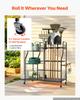 VEVOR Garden Tool Organizer with Wheels, Large Metal Garage Storage Rack, for Rakes/Shovels/Brooms