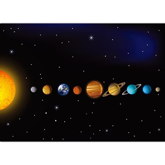 Universum Planet Sonnensystem Poster Kinder Bildung Cartoon Erde Klassenzimmer Lernen Leinwand Malerei Wandkunst Leinwand Poster Kein Rahmen
