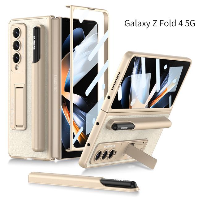 

Чехол-пленка в виде ракушки, держатель для ручек, слот для Samsung Galaxy Z Fold 4, 5g, чехол с невидимым кронштейном, чехол против падения для Z Fold4 Capa No S Pen