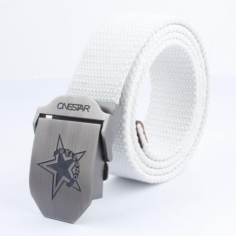Black Five-Star Canvas Belt Headhunting Black Eagle Men's Automatic Buckle Belt Woven Leisure Good Supply