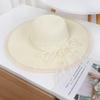 Breathable Wide Brim Straw Hat Elegant Lace Tied Sun Hat Stylish Beach Hat  Girls