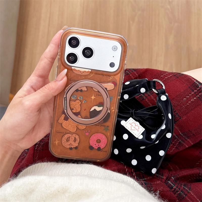 

Cute Transparent Bear Stand for iPhone 17 Pro Max/16/15/14 Cases iPhone 14 Pro Max