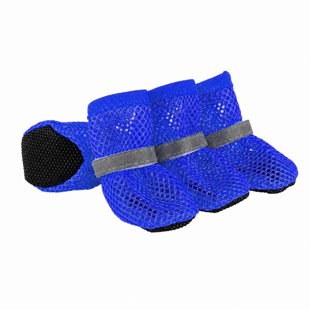 4 Pieces Paw Shoe Wear-Resistant Breathable Mesh Bootie for Dogs