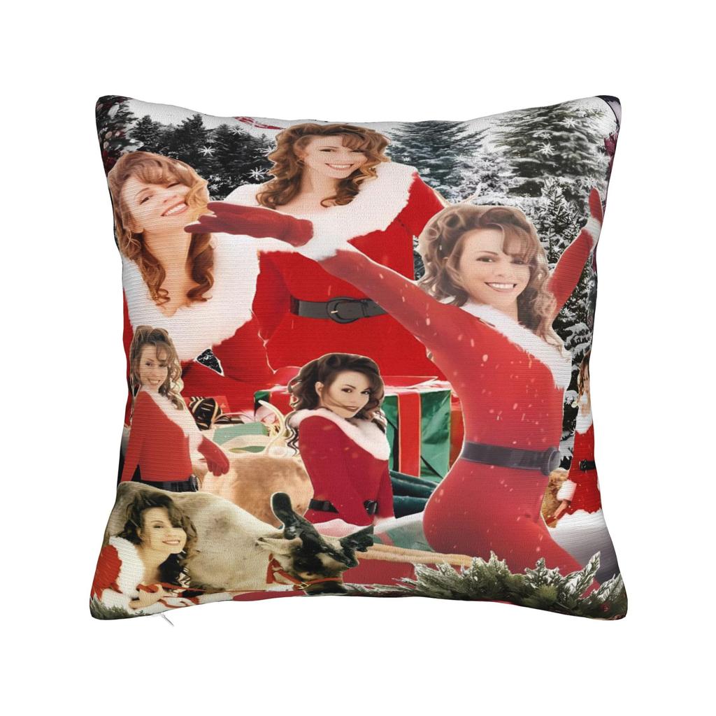 Mariahs Careys Christmas Pillow Case  Retro Trendy Pillow Cover Soft Pillowcases For Sofa Home Decor
