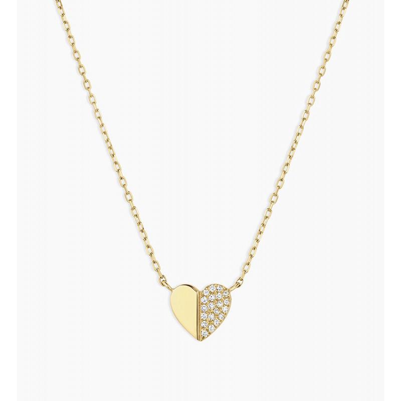 Zircon Heart Clavicle Necklace Vintage Versatile Jewelry Women