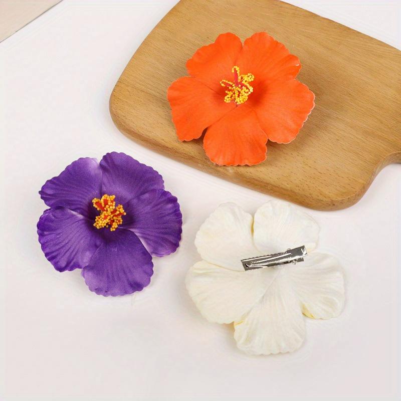5Pcs Hawaiian Flower Hair Clip Summer Beach Birthday Party Wedding Decoration Artificial Egg Flowers Hairpin Accessories Women's Hair Accessories