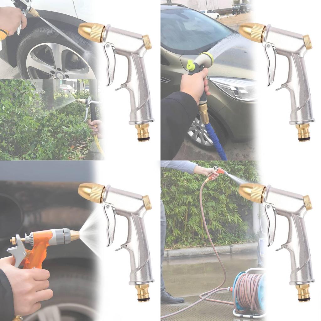 Premium Silver Plated Aluminum Alloy Water Gun For Car Washing And Gardening Needs