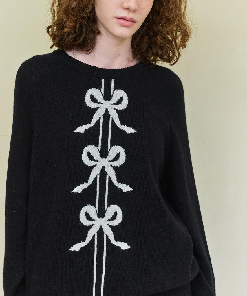 Dyuidyui Three Ribbon Knit_Black