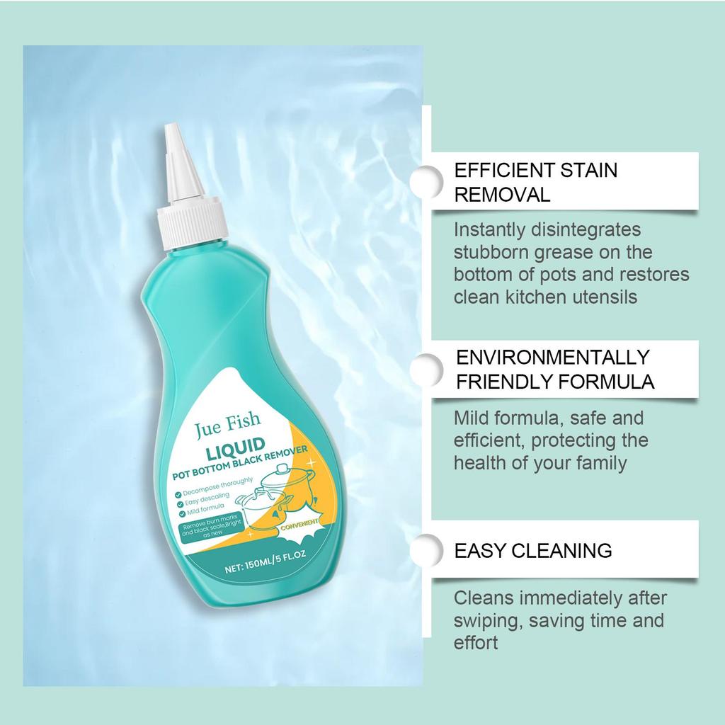 Pot and Pan Cleaner Pot and Pan Bottom Grease Cleaner Degreasing and Descaling Cleaning and Polishing Anti-rust Cleaning Solution