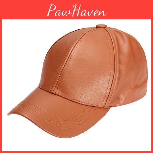 Premium Quality Unisex Women Soft Faux Leather Baseball Cap For Biker Outdoor Use