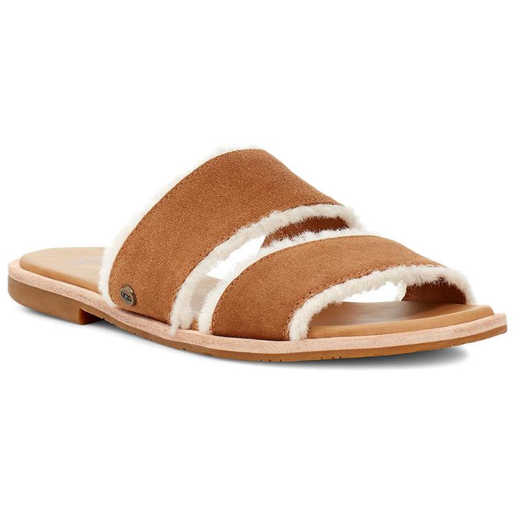 UGG Versatile Rubber Sole Slide Slippers Women's Chestnut Brown 1110984-CHE