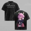 Anime Frieren za koncem cesty Aura Grafický potisk Tričko Vintage Praná bavlna Streetwear Harajuku Móda Pánské Dámské Krátký rukáv Oversized Top