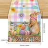 Easter Bunny Eggs Butterfly Floral Linen Table Runner Holiday Party Decor Spring Kitchen Dining Table Runner Easter Decorations