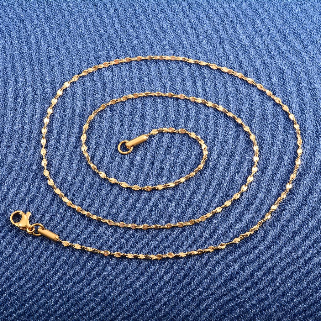 Dainty Women Necklace Glitter Cable Chain Stainless Steel Jewelry Accessories On Neck Collar for Ladies Choker DIY Gift