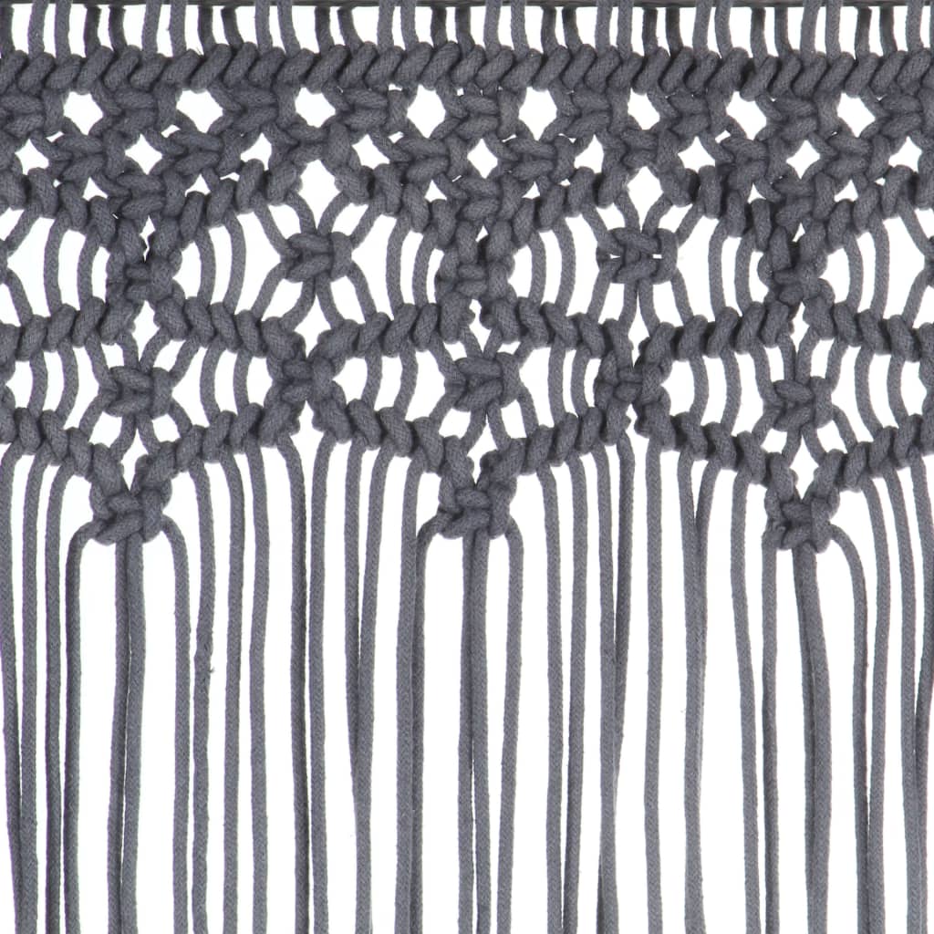 Macrame Curtain Anthracite 140 x 240 cm Cotton