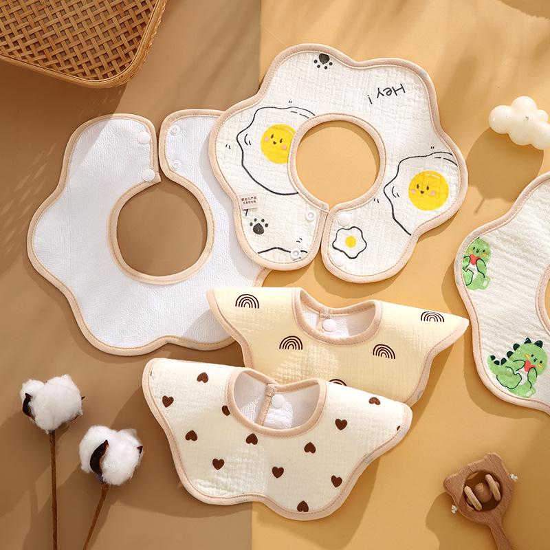 Vattentät Kreppbomull Petal Haklapp för Bebisar - Höst/Vinter Tecknad Design