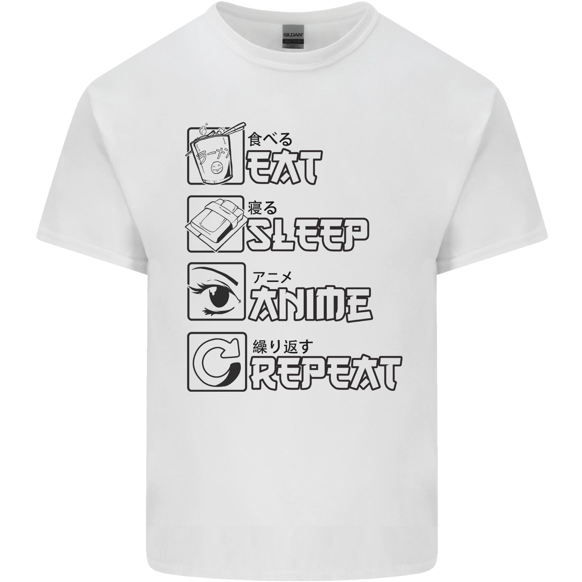 Eat Sleep Anime Repeat Design 2 Unisexs Light Cotton TShirt S