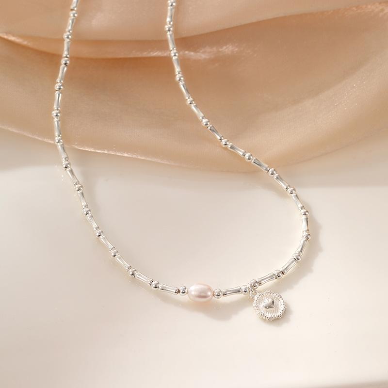 S925 Sterling Silver Bamboo Heart Brand Bracelet Women's French Small Fragrance Ins Cool and Elegant Pearl Bracelet