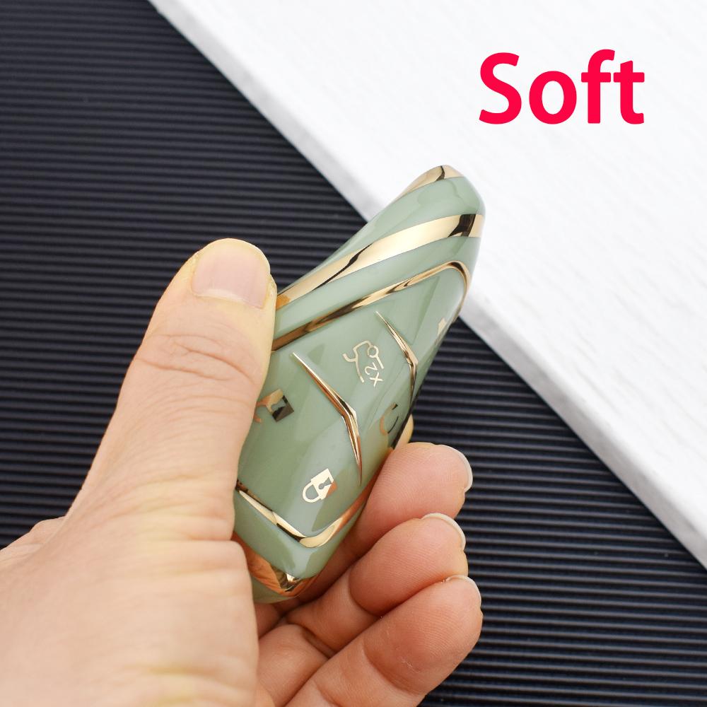 5 Buttons TPU Car Key Shell Case Cover for Cadillac ATS CT6 CTS DTS XT5 Escalade ESV SRX STS XTS ELR 2014 - 2018 Remote Key Holder