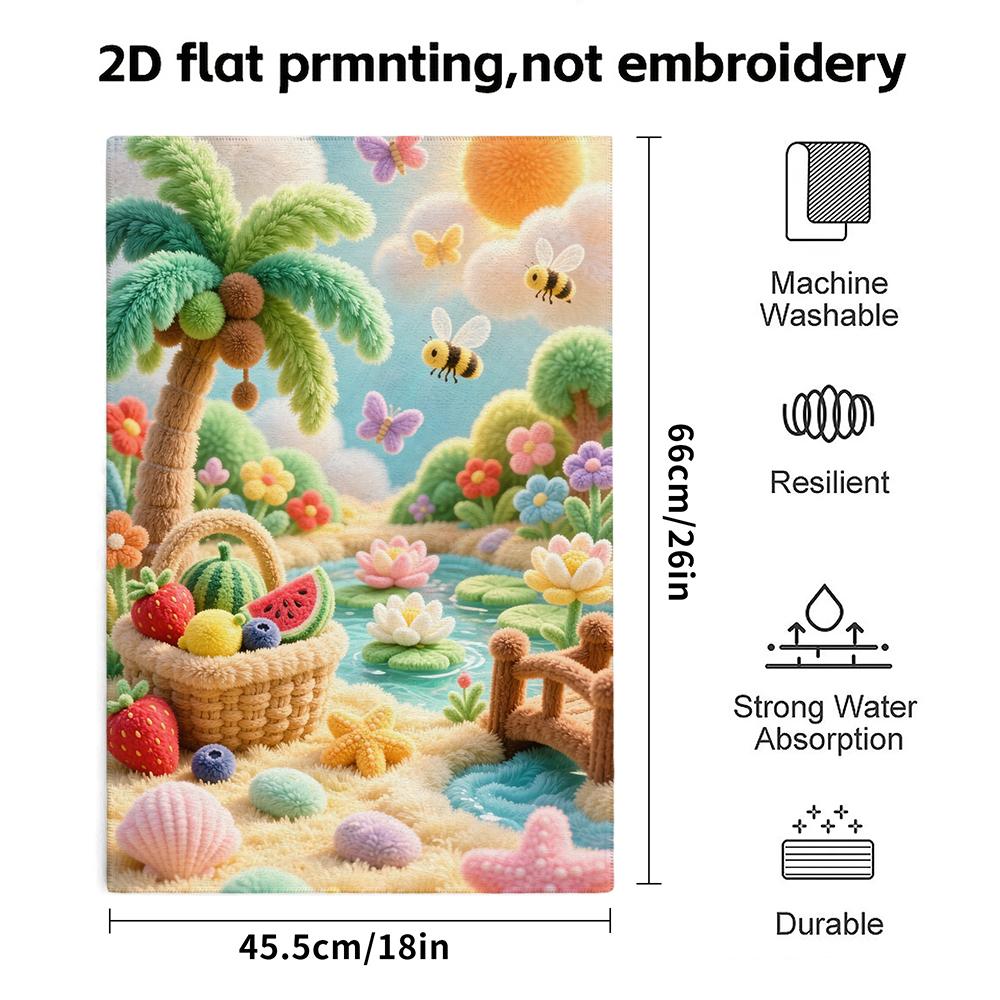 Summer Fruit Garden Print Towel, Quick Dry Absorbent Towel for Beach And Shower
