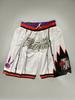 Raptors High Street Basketbalbroek voor Heren in Amerikaanse Stijl, Retro Geborduurd, Sneldrogend, Ademend, Losse Pasvorm, Knie-Lengte Sportbroek