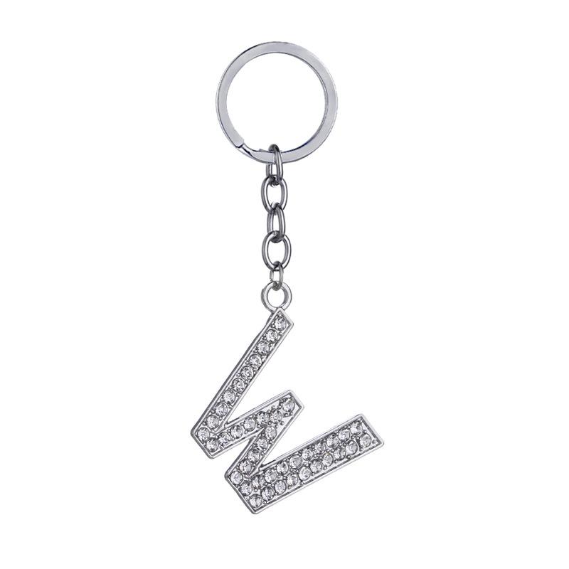 Fashion Charm 26 English Letters A-Z Alphabet Keychains Car Bag Crystal Rhinestones Alloy Name Key Chains Jewelry