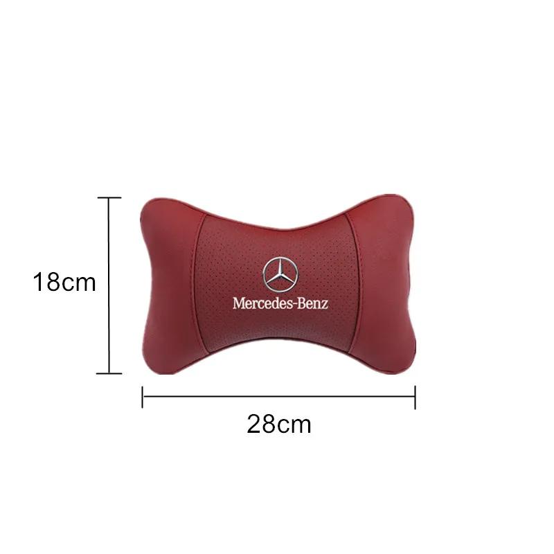 DRZ3  Hot 2025 1PCS Car Seat Headrest Auto Logo Neck Pillow For Mercedes Benz AMG W203 W204 W205 W209 W210 W211 W212 W176