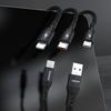 Kabel przewód wielofunkcyjny USB-A USB-C do Lightning USB-C MicroUSB 66W - czarny