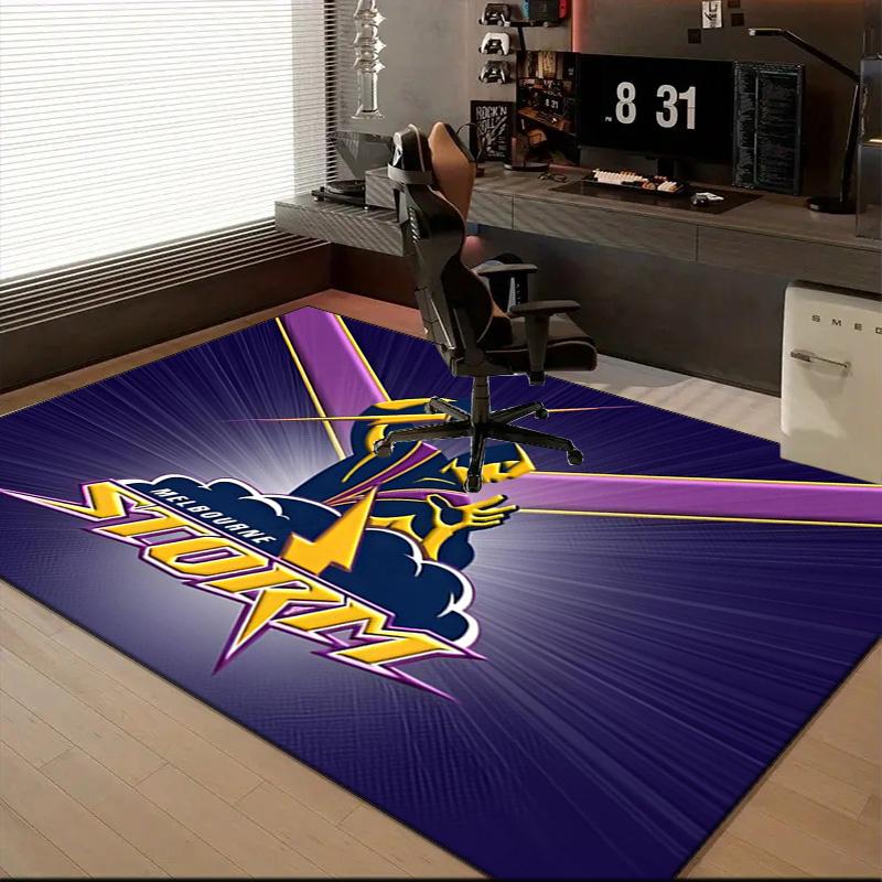 Melbourne Storm Team Rug Office Floor Mat - Machine Washable for Bedroom, bedroom, livingroom, Room Decor Fan Gifts Christmas