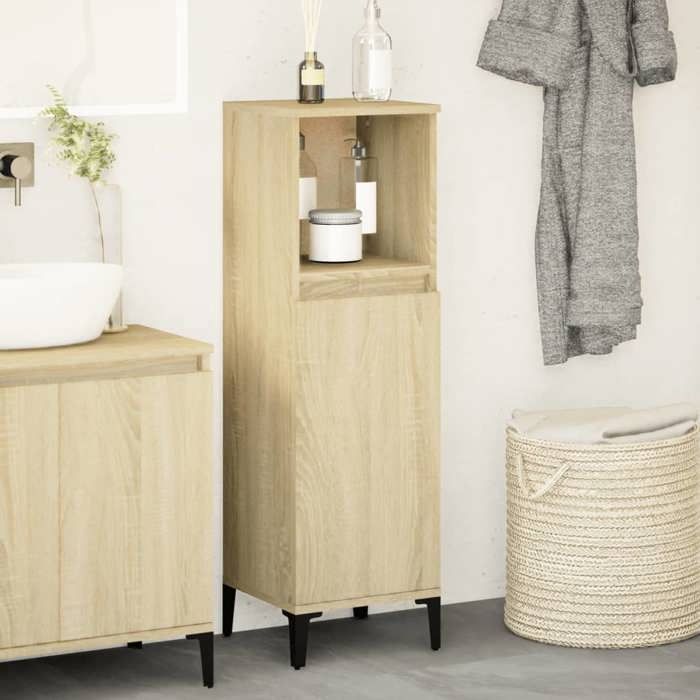 VidaXL Bathroom Cabinet Sonoma Oak 30x30x100 Cm 847389