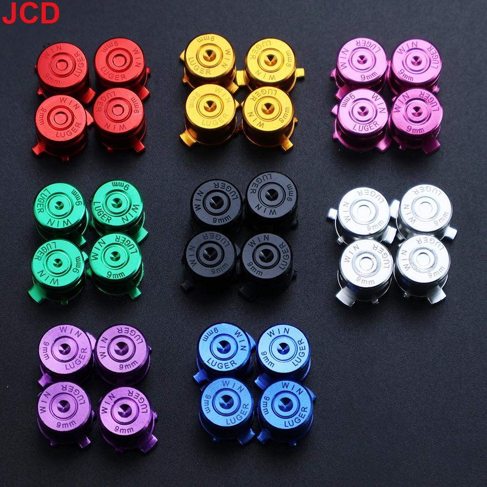 JCD 1set For PS3 PS4 Controller ABXY Metal Button Cap Kit Game Board Parts Aluminum Bullet Head Directional Button Parts