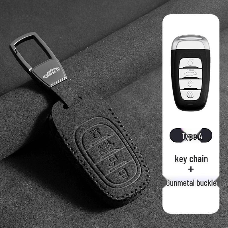 Two-Tone Leather Key Case for Hongqi H5/HS7/E-HS9/HS3/HS5/H6H9