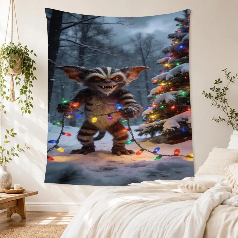 Gremlins Vintage Tapestry Handmade Look Suitable For Balcony Living Room Studio Wall Multipurpose Boho Decor Gift For New Home