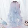 Harajuku Style Lolita Wig, Long Curly Two-Tone Wig (Blue & Pink), Heat-Resistant Cosplay Wig for GAL, Gothic Lolita, Party, Daily Wear, 54cm