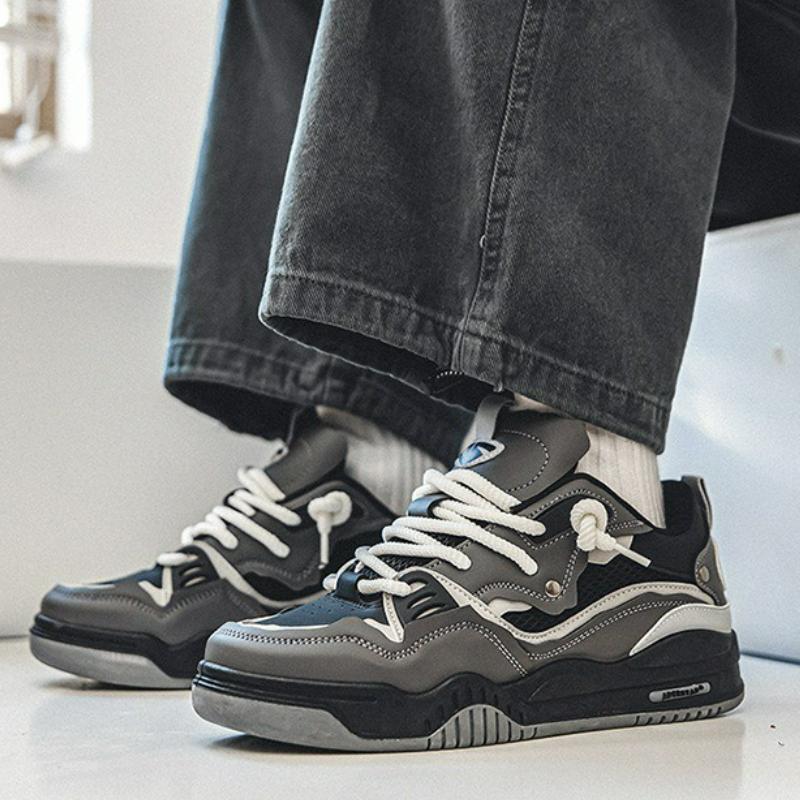 Trend Herrenschuhe Outdoor-Sneaker Schnürschuhe Rutschfest Laufschuhe Paar-Stil Wanderschuhe Atmungsaktiver Tennisschuh Übergröße 47