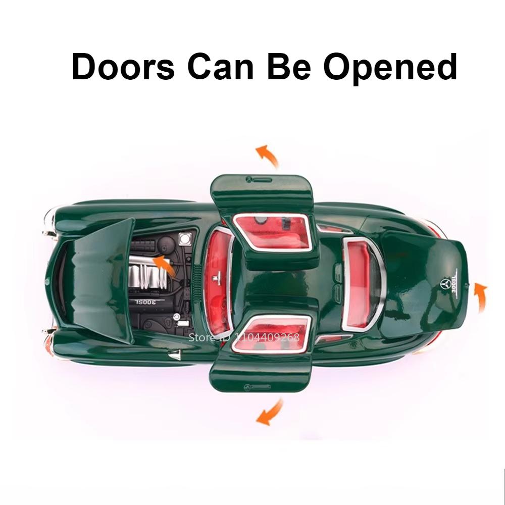 1:32 Scale 300SL GT63 Car Model Toy Doors Opened Sound Light Pull Back Diecast Metal Vehicles Models Collection Kid Gifts