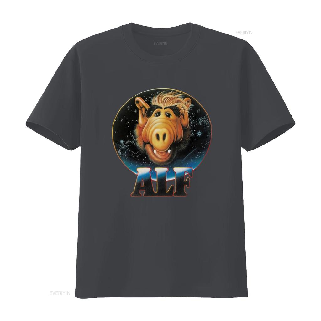 Alf Alien Lite T shirt Retro Sci Fi Character Print Casual Comfortable vintage Washed designer clothes Top For Everyday Wear