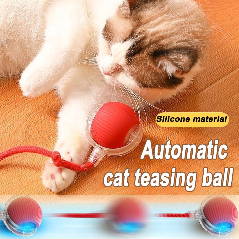 New Electric Cat Ball Toys Automatic Rolling Ball With Teaser Bird Cat Toys Pet Interactive Smart Sensor Rechargeable Cat Toys