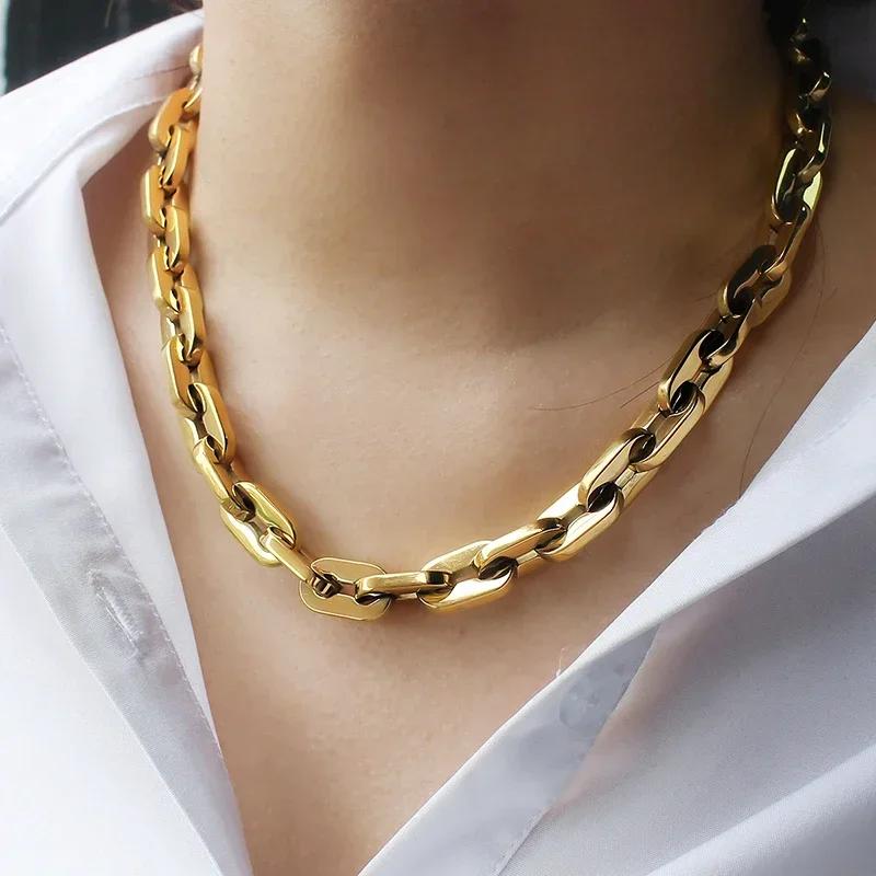 Unisex Punk 316L Stainless Steel Chain Link Bracelets For Women Men T Toggle Round Circle Lock Clasp Exquisite Bangle Bracelets