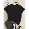 Plus Size Women's Red Casual T-Shirt Distinctive Pattern White Lettering Summer Casual Wear