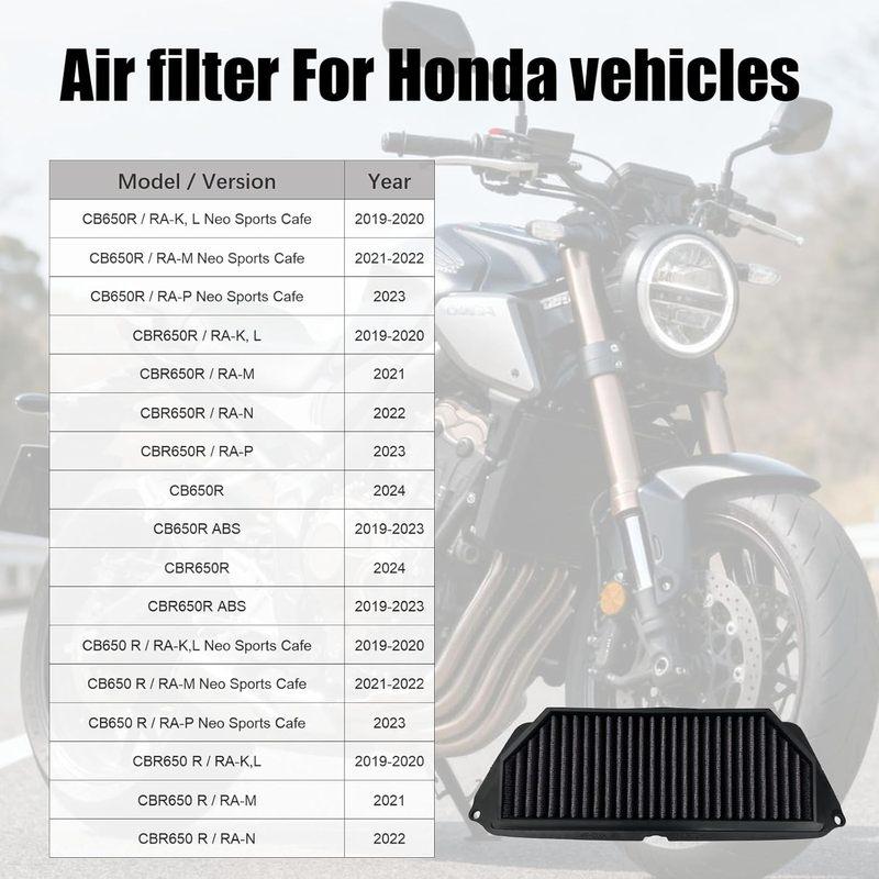 air filter, compatible with Honda CBR650R/CB650R (2019-2024), suitable for cfmoto 675ss accessories, replaces OE Motorcycle