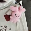 Rabbit Plush Toy Keychain Fluffy Sweetheart Pink Cartoon Keychain Cute Stuffed Toy Couple Keychain Backpack Car Key Pendant