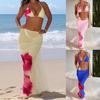 2025 European & American Print Backless Halter Bikini - Sexy Split Vacation Swimwear for Women