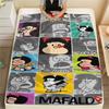 1PC Mafalda Print Flannel Blanket, High Quality All Seasons, Home Decor, Warmth and Comfort, Perfect for Christmas Gifts